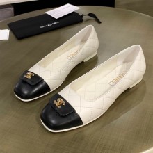 Chanel sheepskin/Cowhide Single shoes in White Cs216