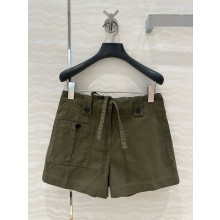 PRADA GREEN Washed chevron shorts 2025