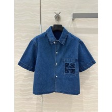 LOEWE Short sleeve shirt in denim LIGHT BLUE 2025