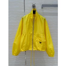 Prada Re-Nylon hooded jacket yellow 2025