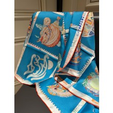 hermes Chevaloscope scarf 90 Bleu / Orange / Multicolore 2023