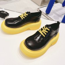 Dymonlatry Custom oil cowhide Platform shoes inblack/yellow Dys006