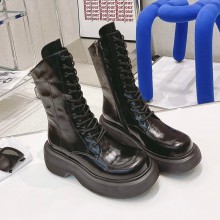 DYMONLATRY Custom oil cowhide Mid-high boots in black Dys028