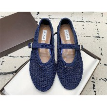 Alaïa BALLET FLATS IN KNITTED LUREX  BLUE 2025