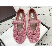 Alaïa BALLET FLATS IN KNITTED LUREX  PINK 2025