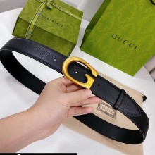 Gucci Lychee grain cowhide belt in black     Gy010