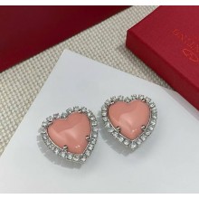 Valentino Coeur Hyperbole Earrings in Metal, Resin and Swarovski Crystals PALLADIUM/PINK 2025