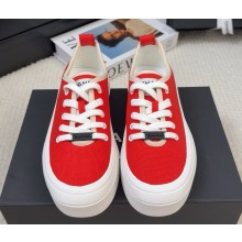 Chanel platform cotton sneakers red 0314-2025