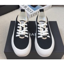 Chanel platform cotton sneakers black 0314-2025