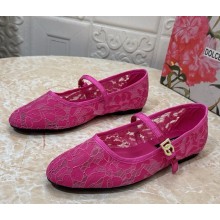 Dolce & Gabbana Cotton Lace ballet flats fuchsia 2025