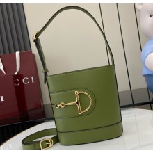 Gucci 73 small bucket bag 833665 green smooth leather 2025