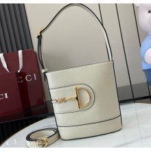 Gucci 73 small bucket bag 833665 White smooth leather 2025
