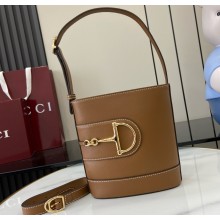 Gucci 73 small bucket bag 833665 brown smooth leather 2025