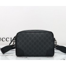 Gucci GG Emblem small crossbody bag 821155 Black new GG Monogram coated fabric 2024