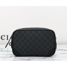 Gucci GG Emblem small toiletry case 821164 Black new GG Monogram coated fabric 2024