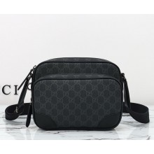 Gucci GG Emblem medium crossbody bag 821160 black new GG Monogram coated fabric 2024