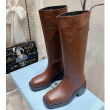 Prada leather boots brown 1W746N 2024