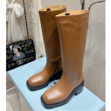 Prada leather boots beige 1W746N 2024