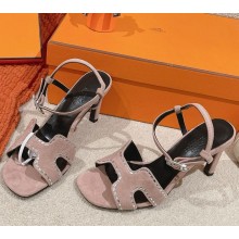 Hermes women's Heden 80 sandals in suede leather 07-2024