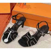 Hermes women's Heden 80 sandals in suede leather 08-2024