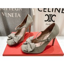 Valentino Garavani Bowjane Mary-Jane pumps in crepe fabric grey heel 9cm 2025