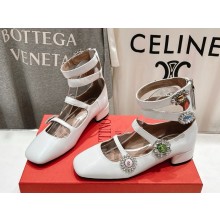 Valentino Garavani Preshoes kidskin leather ballerina with straps white 2025