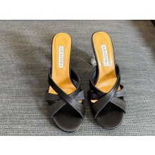 Aquazzura 100mm Yes Baby Mule sandals lambskin black  2025