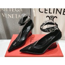 Valentino Garavani VLogo-plaque patent pumps black calf leather heel 8cm 2025