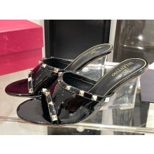 Valentino Garavani rockstud patent leather Sandals black 2025