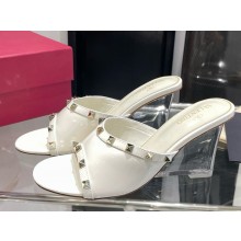 Valentino Garavani rockstud patent leather Sandals white 2025