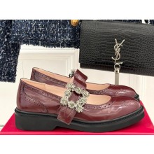 ROGER VIVIER Viv Rangers Flower Leather Loafers burgundy 2025
