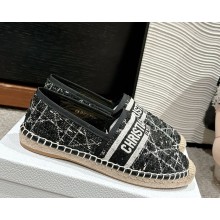 Dior Granville Espadrille white and Black Cannage Tweed 2025
