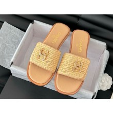Chanel Slippers Lambskin with CC logo beige 03 2025