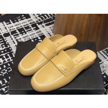 Chanel lambskin mule with pearl decoration in beige 2025