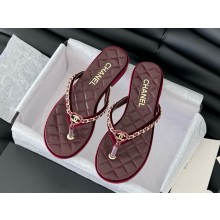 Chanel Slippers Lambskin & Metal burgundy 2025