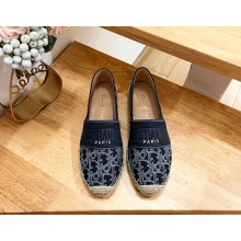 Dior Granville Espadrille Blue Stonewashed-Effect Cotton Denim Embroidered with Dior Oblique Motif 1024- 2024