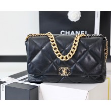 Chanel 19 maxi Flap Bag AS1162 original goatskin Black 2020 