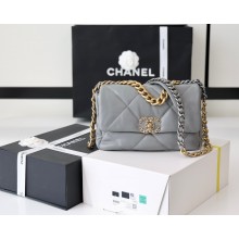 Chanel 19 Small Flap Bag AS1160 goatskin gray (original quality)