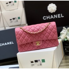 Chanel Medium Classic Flap Bag 1112 in caviar leather Barbie pink with Gold Hardware( Original Quality)