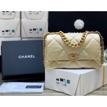 Chanel 19 large Flap Bag AS1161 goatskin beige (original quality)