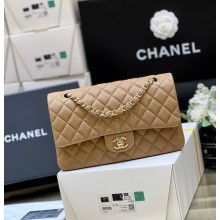 Chanel Medium Classic Flap Bag 1112 in caviar leather chai color with Gold Hardware( Original Quality)