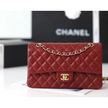 Chanel Medium Classic Flap Bag 1112 in caviar leather burgundy with Gold Hardware( Original Quality)