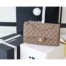 Chanel Medium Classic Flap Bag 1112 in lambskin gray with Gold Hardware( Original Quality)