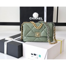 Chanel 19 Small Flap Bag AS1160 goatskin army green (original quality)