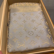 LOUIS VUITTON Monogram Shine Shawl M75121 greige