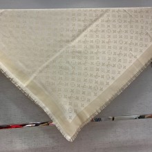LOUIS VUITTON Monogram Shine Shawl M74026 white