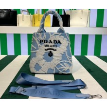 Prada Embroidered handbag 1BA343 Blue 2023