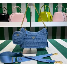 Prada Re-Edition 2005 crochet shoulder bag 1BH204 Blue 2023