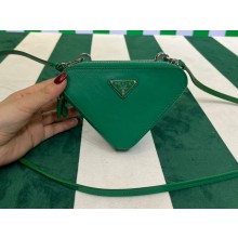 Prada Saffiano Leather Triangle mini-pouch bag 1NR015 Green 2023