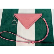 Prada Saffiano Leather Triangle keychain trick 1TL445 Pink 2023